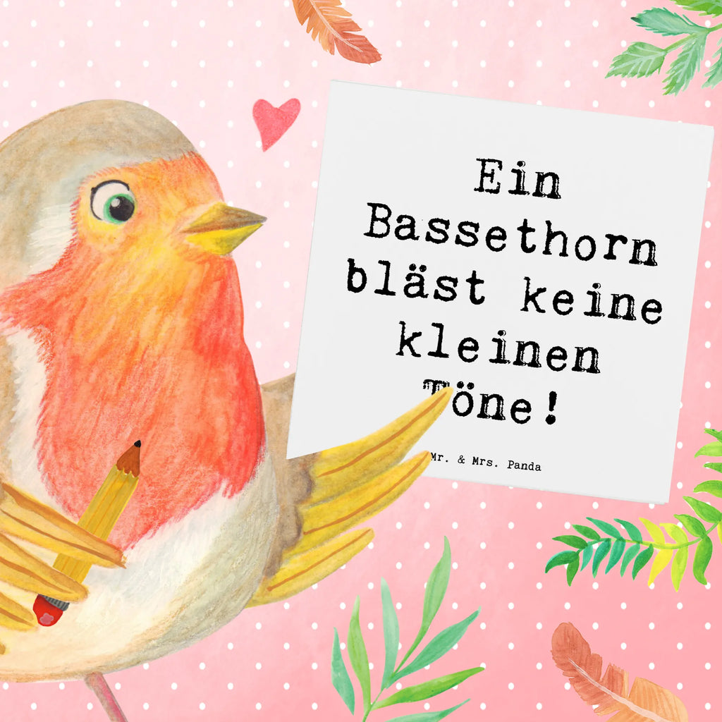 Deluxe Karte Spruch Ein Bassethorn bläst keine kleinen Töne! Karte, Grußkarte, Klappkarte, Einladungskarte, Glückwunschkarte, Hochzeitskarte, Geburtstagskarte, Hochwertige Grußkarte, Hochwertige Klappkarte, Instrumente, Geschenke Musiker, Musikliebhaber