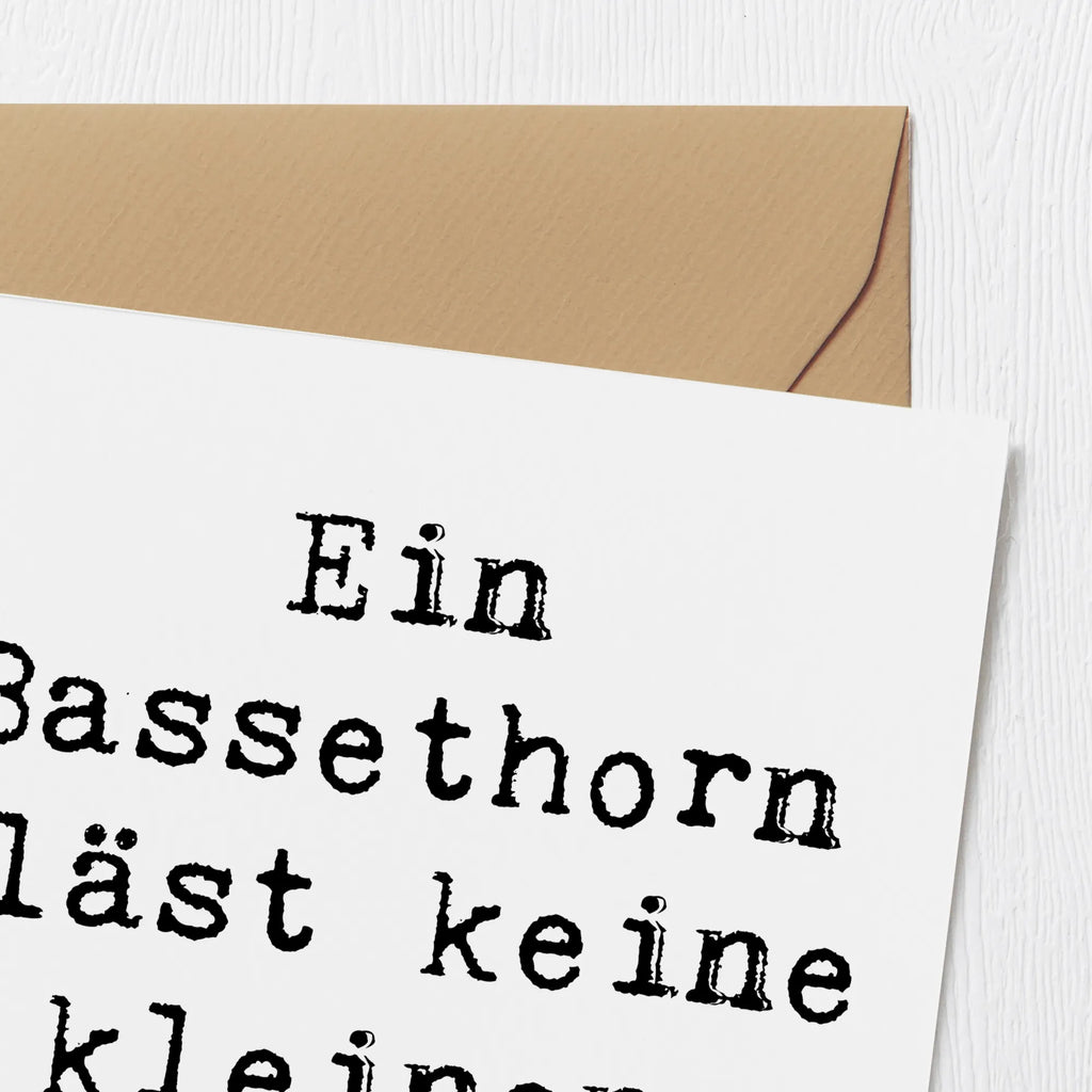 Deluxe Karte Spruch Ein Bassethorn bläst keine kleinen Töne! Karte, Grußkarte, Klappkarte, Einladungskarte, Glückwunschkarte, Hochzeitskarte, Geburtstagskarte, Hochwertige Grußkarte, Hochwertige Klappkarte, Instrumente, Geschenke Musiker, Musikliebhaber