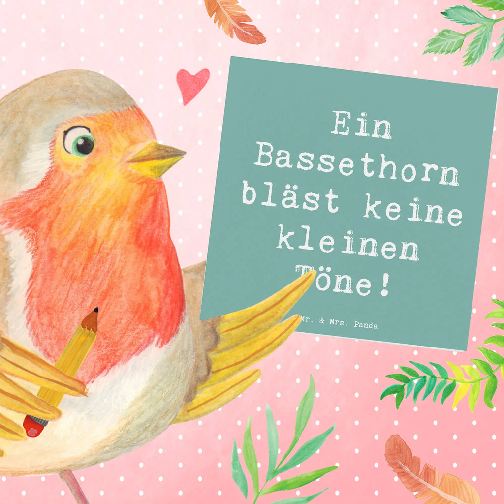 Deluxe Karte Spruch Ein Bassethorn bläst keine kleinen Töne! Karte, Grußkarte, Klappkarte, Einladungskarte, Glückwunschkarte, Hochzeitskarte, Geburtstagskarte, Hochwertige Grußkarte, Hochwertige Klappkarte, Instrumente, Geschenke Musiker, Musikliebhaber