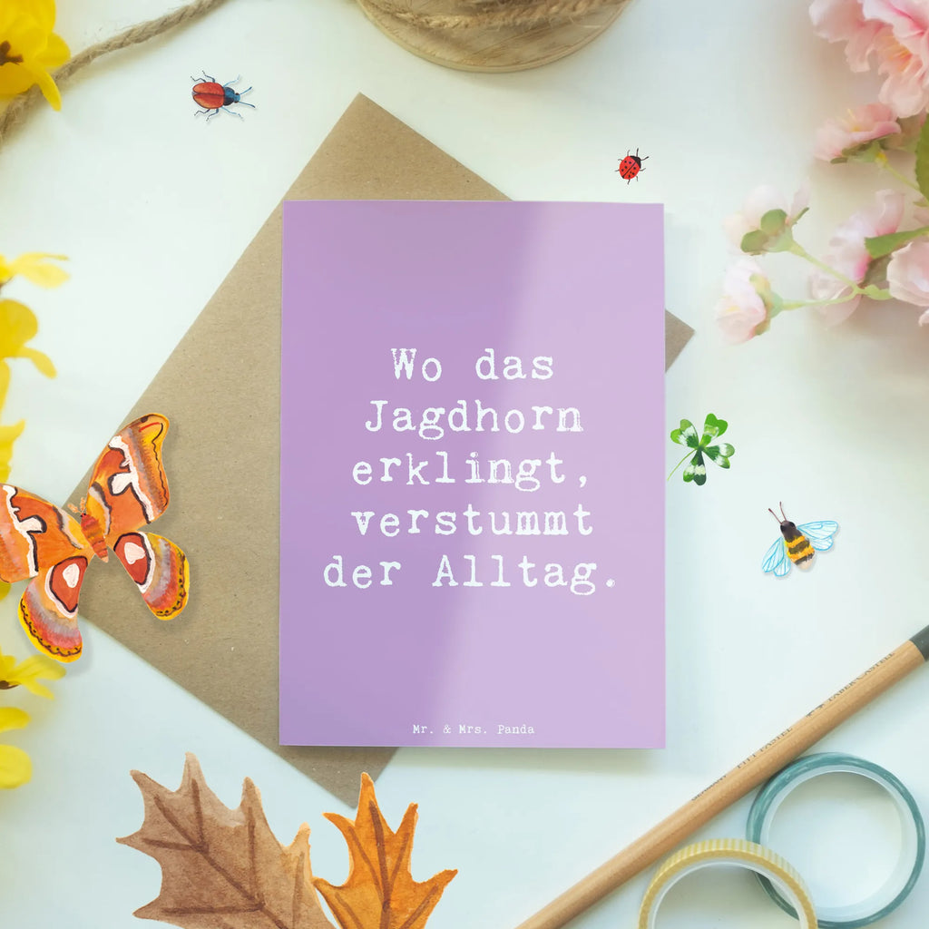 Grußkarte Spruch Jagdhorn Melodie Grußkarte, Klappkarte, Einladungskarte, Glückwunschkarte, Hochzeitskarte, Geburtstagskarte, Karte, Ansichtskarten, Instrumente, Geschenke Musiker, Musikliebhaber