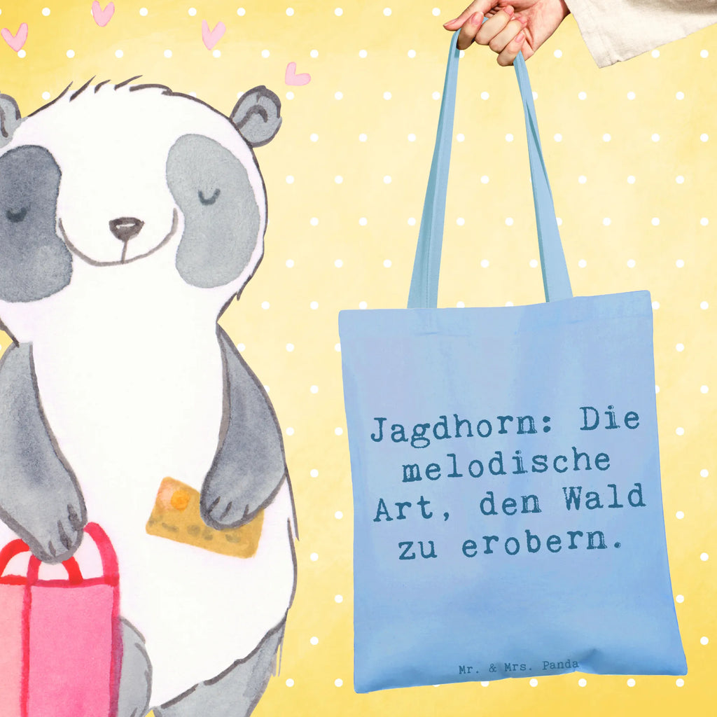 Tote bag Saying Jagdhorn: Die melodische Art, den Wald zu erobern. Beuteltasche, Beutel, Einkaufstasche, Jutebeutel, Stoffbeutel, Tasche, Shopper, Umhängetasche, Strandtasche, Schultertasche, Stofftasche, Tragetasche, Badetasche, Jutetasche, Einkaufstüte, Laptoptasche, Instrumente, Geschenke Musiker, Musikliebhaber