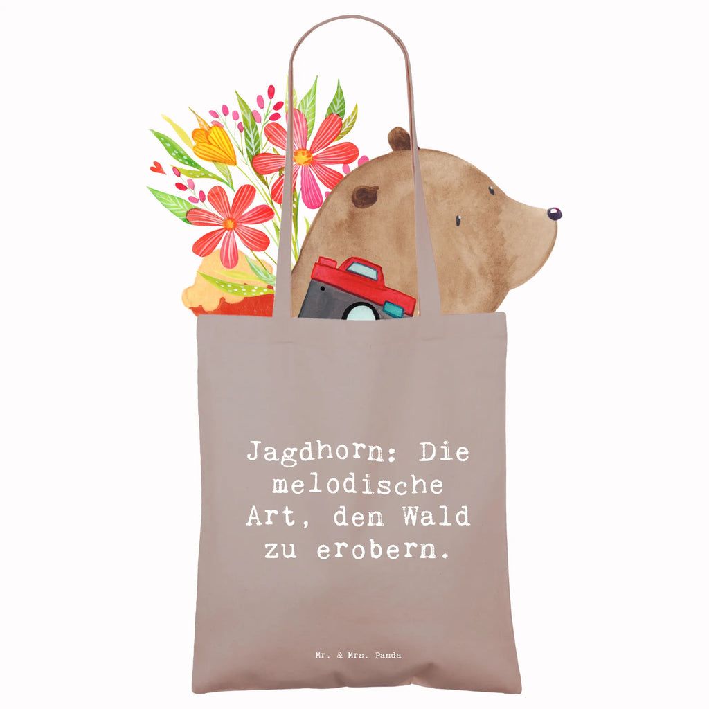 Tote bag Saying Jagdhorn: Die melodische Art, den Wald zu erobern. Beuteltasche, Beutel, Einkaufstasche, Jutebeutel, Stoffbeutel, Tasche, Shopper, Umhängetasche, Strandtasche, Schultertasche, Stofftasche, Tragetasche, Badetasche, Jutetasche, Einkaufstüte, Laptoptasche, Instrumente, Geschenke Musiker, Musikliebhaber