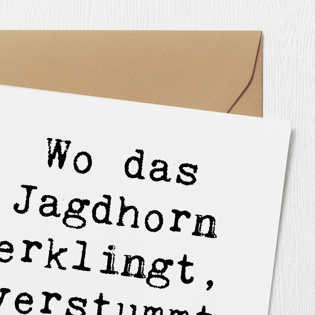 Deluxe Karte Spruch Jagdhorn Melodie Karte, Grußkarte, Klappkarte, Einladungskarte, Glückwunschkarte, Hochzeitskarte, Geburtstagskarte, Hochwertige Grußkarte, Hochwertige Klappkarte, Instrumente, Geschenke Musiker, Musikliebhaber