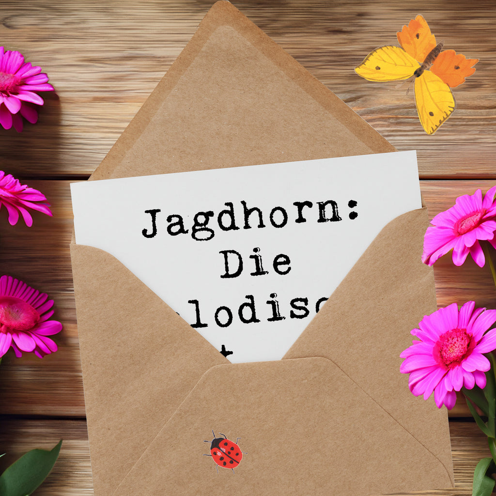 Deluxe Karte Spruch Jagdhorn Magie Karte, Grußkarte, Klappkarte, Einladungskarte, Glückwunschkarte, Hochzeitskarte, Geburtstagskarte, Hochwertige Grußkarte, Hochwertige Klappkarte, Instrumente, Geschenke Musiker, Musikliebhaber