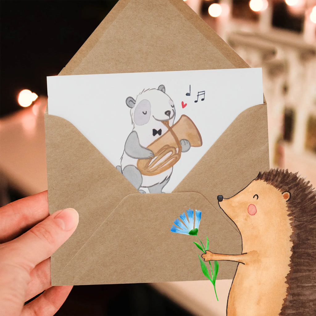 Deluxe Card Tenorhörnchen - klein aber oho! Karte, Grußkarte, Klappkarte, Einladungskarte, Glückwunschkarte, Hochzeitskarte, Geburtstagskarte, Hochwertige Grußkarte, Hochwertige Klappkarte, Instrumente, Geschenke Musiker, Musikliebhaber