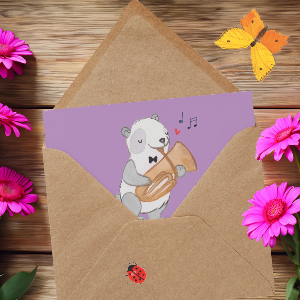 Deluxe Card Tenorhörnchen - klein aber oho! Karte, Grußkarte, Klappkarte, Einladungskarte, Glückwunschkarte, Hochzeitskarte, Geburtstagskarte, Hochwertige Grußkarte, Hochwertige Klappkarte, Instrumente, Geschenke Musiker, Musikliebhaber