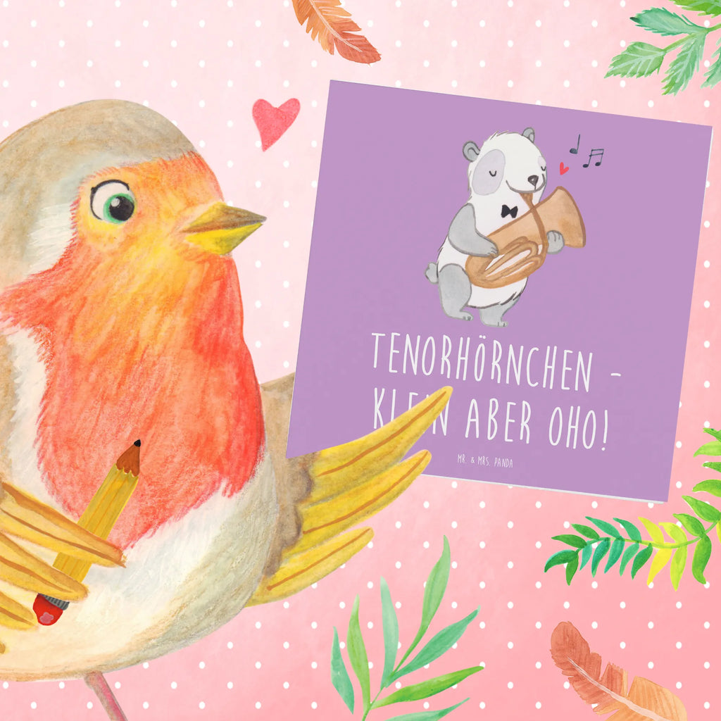 Deluxe Card Tenorhörnchen - klein aber oho! Karte, Grußkarte, Klappkarte, Einladungskarte, Glückwunschkarte, Hochzeitskarte, Geburtstagskarte, Hochwertige Grußkarte, Hochwertige Klappkarte, Instrumente, Geschenke Musiker, Musikliebhaber