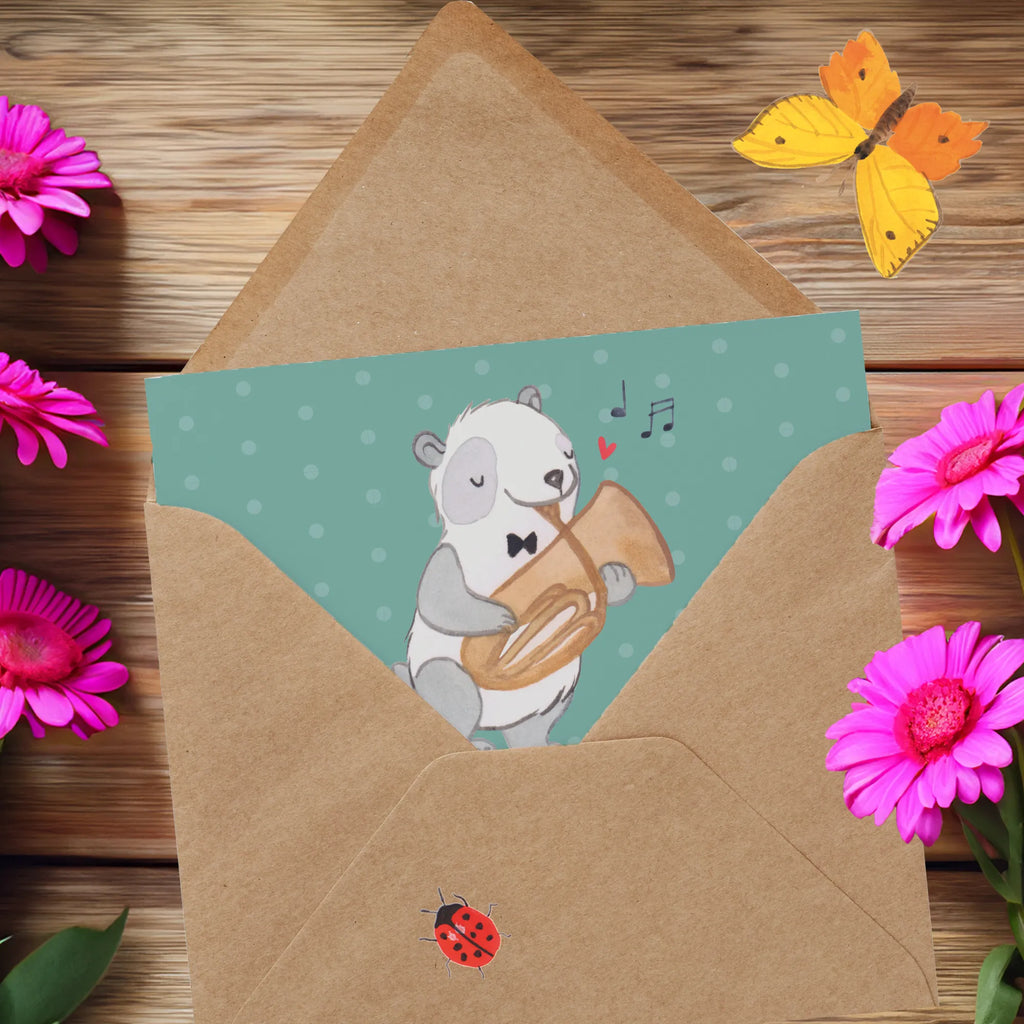 Deluxe Card Tenorhörnchen - klein aber oho! Karte, Grußkarte, Klappkarte, Einladungskarte, Glückwunschkarte, Hochzeitskarte, Geburtstagskarte, Hochwertige Grußkarte, Hochwertige Klappkarte, Instrumente, Geschenke Musiker, Musikliebhaber