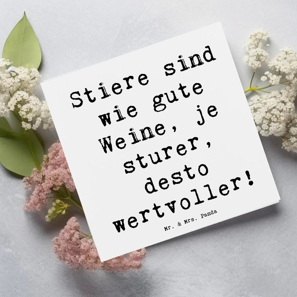 Deluxe Karte Spruch Sturer Stier Karte, Grußkarte, Klappkarte, Einladungskarte, Glückwunschkarte, Hochzeitskarte, Geburtstagskarte, Hochwertige Grußkarte, Hochwertige Klappkarte, Tierkreiszeichen, Sternzeichen, Horoskop, Astrologie, Aszendent