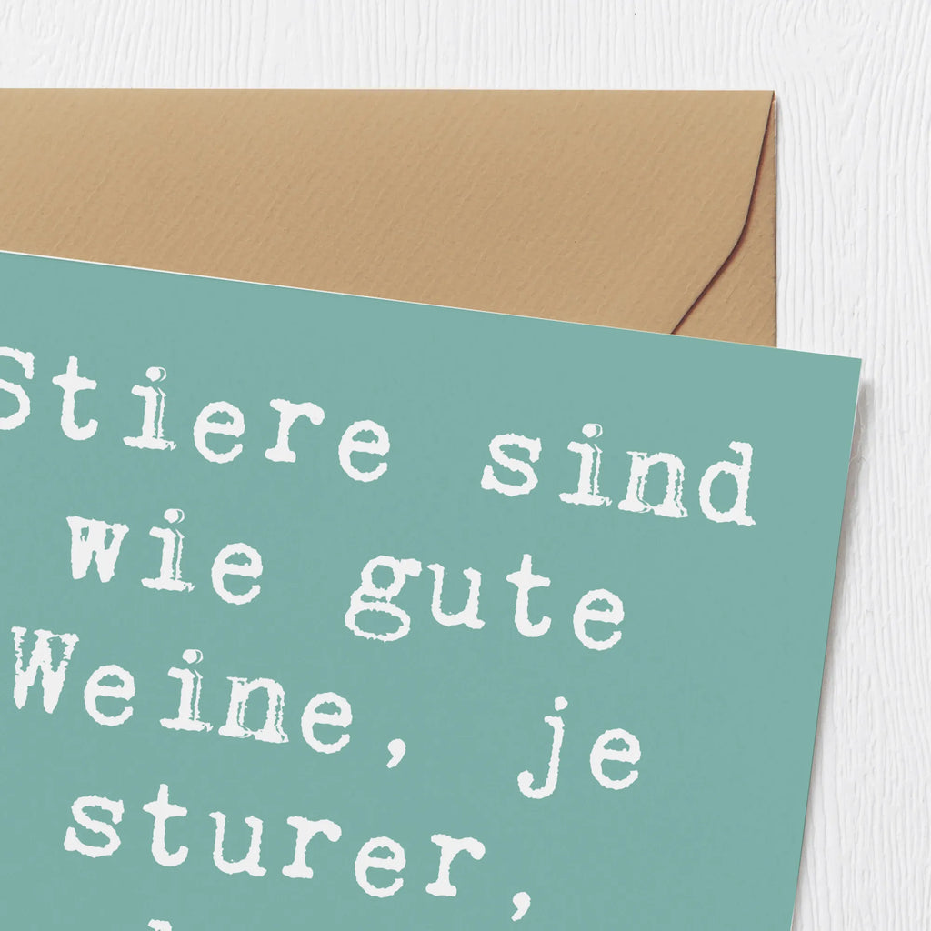 Deluxe Karte Spruch Sturer Stier Karte, Grußkarte, Klappkarte, Einladungskarte, Glückwunschkarte, Hochzeitskarte, Geburtstagskarte, Hochwertige Grußkarte, Hochwertige Klappkarte, Tierkreiszeichen, Sternzeichen, Horoskop, Astrologie, Aszendent