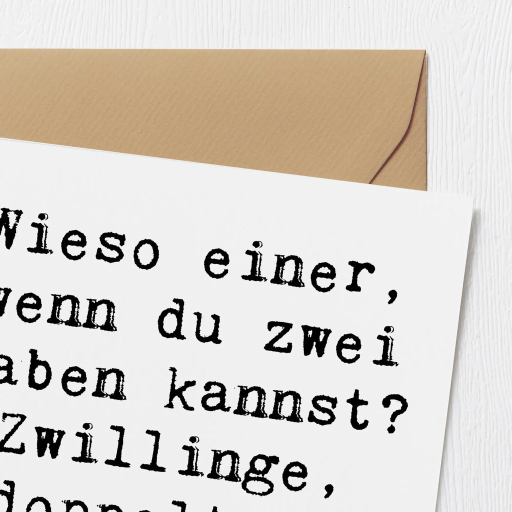 Deluxe Karte Spruch Zwillinge Spaß Karte, Grußkarte, Klappkarte, Einladungskarte, Glückwunschkarte, Hochzeitskarte, Geburtstagskarte, Hochwertige Grußkarte, Hochwertige Klappkarte, Tierkreiszeichen, Sternzeichen, Horoskop, Astrologie, Aszendent