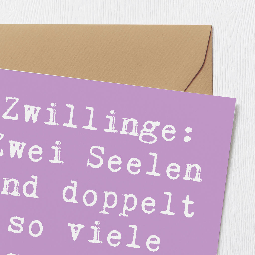 Deluxe Karte Spruch Zwillinge Abenteuer Karte, Grußkarte, Klappkarte, Einladungskarte, Glückwunschkarte, Hochzeitskarte, Geburtstagskarte, Hochwertige Grußkarte, Hochwertige Klappkarte, Tierkreiszeichen, Sternzeichen, Horoskop, Astrologie, Aszendent