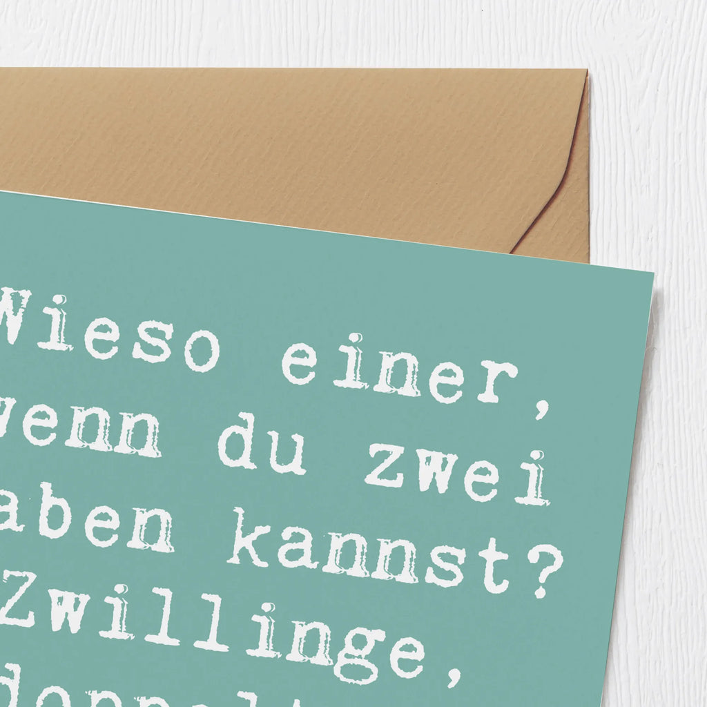 Deluxe Karte Spruch Zwillinge Spaß Karte, Grußkarte, Klappkarte, Einladungskarte, Glückwunschkarte, Hochzeitskarte, Geburtstagskarte, Hochwertige Grußkarte, Hochwertige Klappkarte, Tierkreiszeichen, Sternzeichen, Horoskop, Astrologie, Aszendent