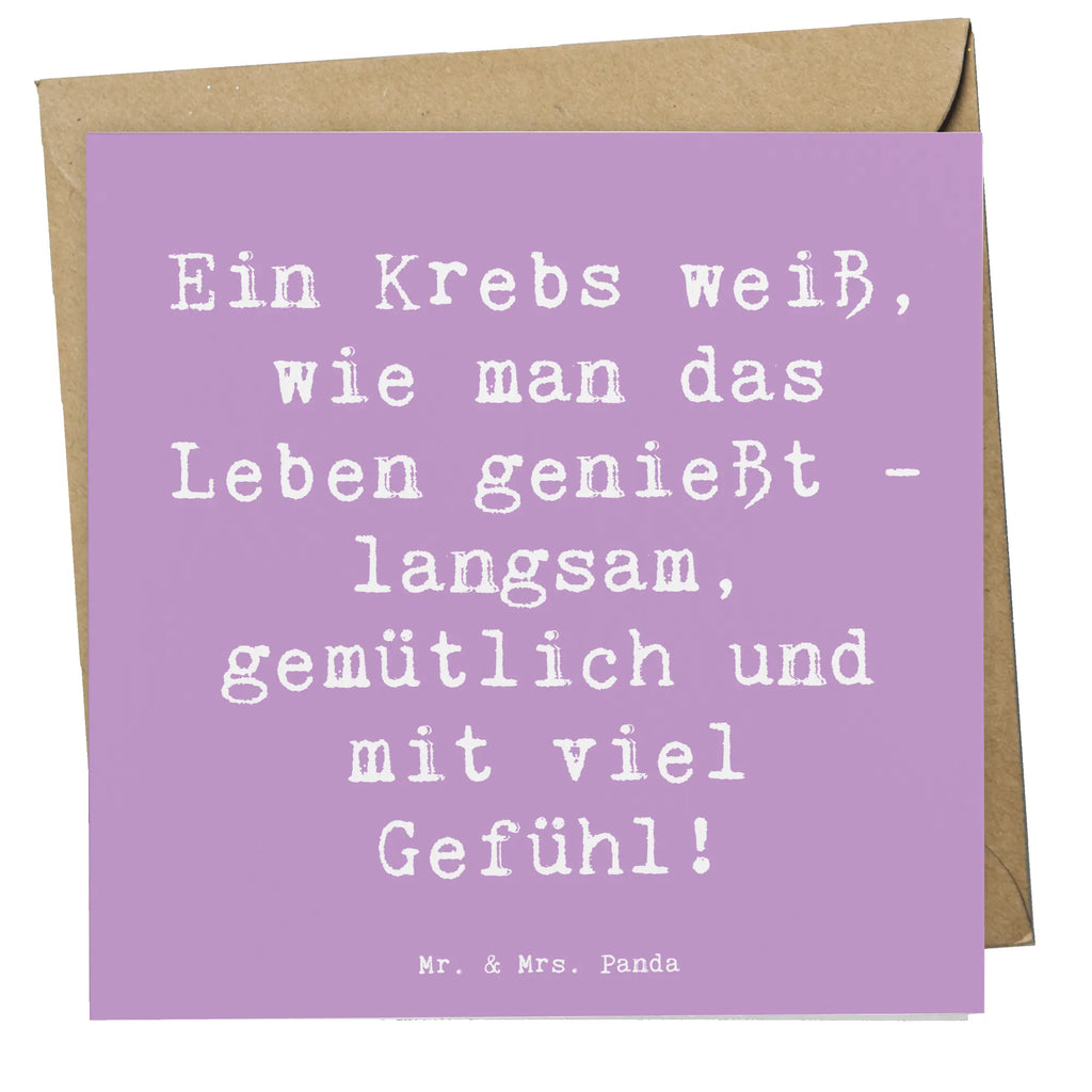 Deluxe Karte Spruch Krebs Genießer Karte, Grußkarte, Klappkarte, Einladungskarte, Glückwunschkarte, Hochzeitskarte, Geburtstagskarte, Hochwertige Grußkarte, Hochwertige Klappkarte, Tierkreiszeichen, Sternzeichen, Horoskop, Astrologie, Aszendent