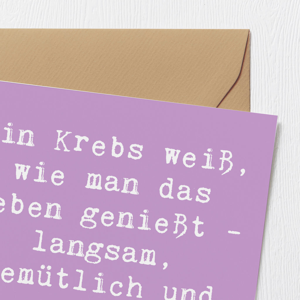 Deluxe Karte Spruch Krebs Genießer Karte, Grußkarte, Klappkarte, Einladungskarte, Glückwunschkarte, Hochzeitskarte, Geburtstagskarte, Hochwertige Grußkarte, Hochwertige Klappkarte, Tierkreiszeichen, Sternzeichen, Horoskop, Astrologie, Aszendent