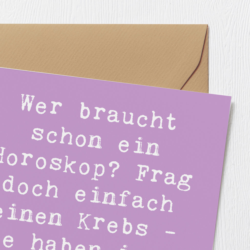 Deluxe Karte Spruch Krebs Gefühl Karte, Grußkarte, Klappkarte, Einladungskarte, Glückwunschkarte, Hochzeitskarte, Geburtstagskarte, Hochwertige Grußkarte, Hochwertige Klappkarte, Tierkreiszeichen, Sternzeichen, Horoskop, Astrologie, Aszendent