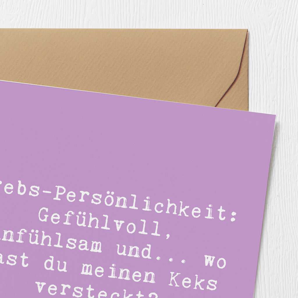 Deluxe Karte Spruch Krebs Gefühlswelt Karte, Grußkarte, Klappkarte, Einladungskarte, Glückwunschkarte, Hochzeitskarte, Geburtstagskarte, Hochwertige Grußkarte, Hochwertige Klappkarte, Tierkreiszeichen, Sternzeichen, Horoskop, Astrologie, Aszendent