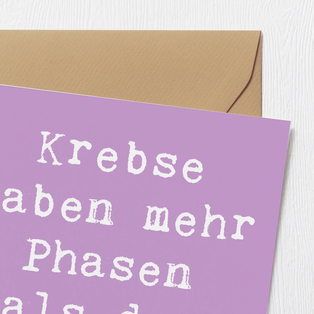 Deluxe Karte Spruch Krebs Phasen Karte, Grußkarte, Klappkarte, Einladungskarte, Glückwunschkarte, Hochzeitskarte, Geburtstagskarte, Hochwertige Grußkarte, Hochwertige Klappkarte, Tierkreiszeichen, Sternzeichen, Horoskop, Astrologie, Aszendent