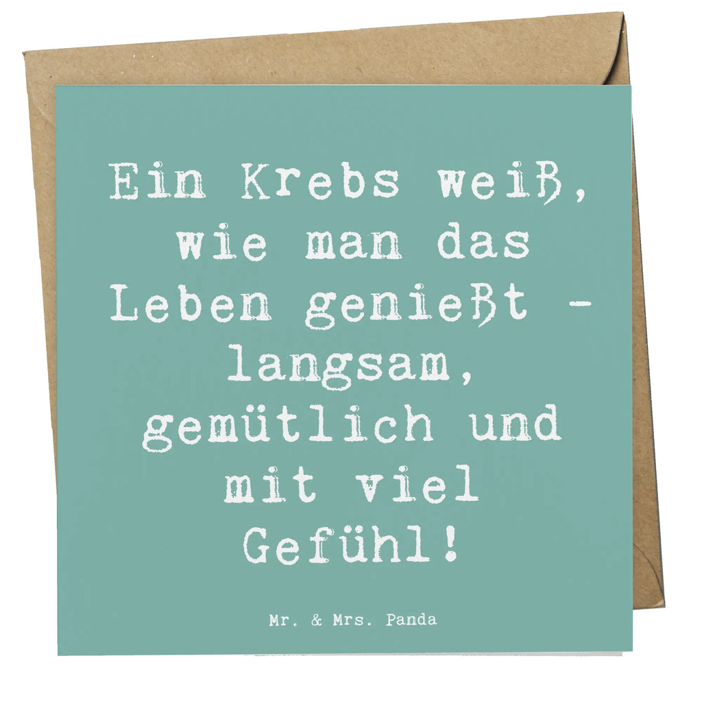 Deluxe Karte Spruch Krebs Genießer Karte, Grußkarte, Klappkarte, Einladungskarte, Glückwunschkarte, Hochzeitskarte, Geburtstagskarte, Hochwertige Grußkarte, Hochwertige Klappkarte, Tierkreiszeichen, Sternzeichen, Horoskop, Astrologie, Aszendent