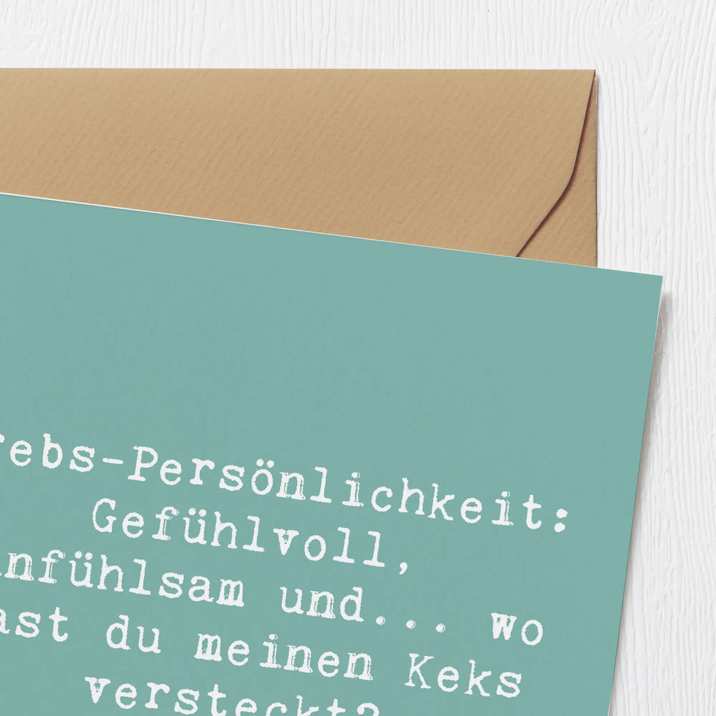 Deluxe Karte Spruch Krebs Gefühlswelt Karte, Grußkarte, Klappkarte, Einladungskarte, Glückwunschkarte, Hochzeitskarte, Geburtstagskarte, Hochwertige Grußkarte, Hochwertige Klappkarte, Tierkreiszeichen, Sternzeichen, Horoskop, Astrologie, Aszendent