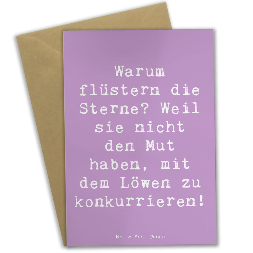 Grußkarte Spruch Sterne und Löwe Grußkarte, Klappkarte, Einladungskarte, Glückwunschkarte, Hochzeitskarte, Geburtstagskarte, Karte, Ansichtskarten, Tierkreiszeichen, Sternzeichen, Horoskop, Astrologie, Aszendent