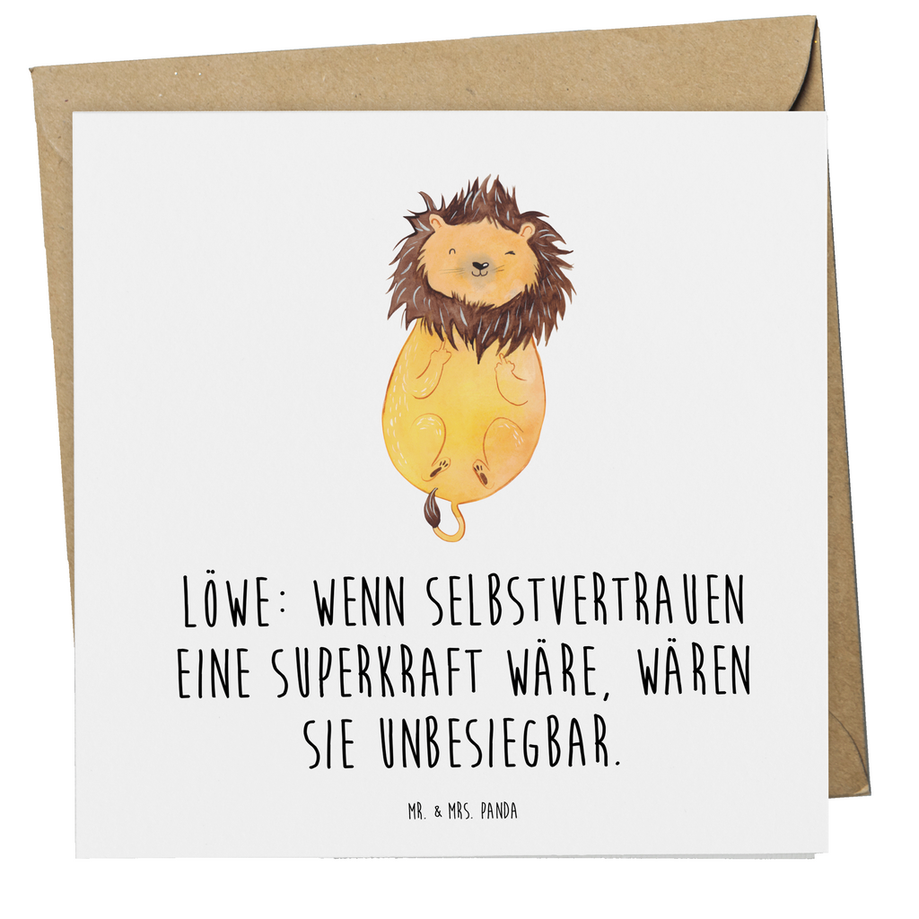 Deluxe Karte Spruch Löwe Superkraft Karte, Grußkarte, Klappkarte, Einladungskarte, Glückwunschkarte, Hochzeitskarte, Geburtstagskarte, Hochwertige Grußkarte, Hochwertige Klappkarte, Tierkreiszeichen, Sternzeichen, Horoskop, Astrologie, Aszendent