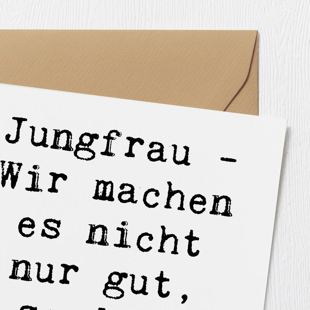 Deluxe Karte Spruch Jungfrau Perfektion Karte, Grußkarte, Klappkarte, Einladungskarte, Glückwunschkarte, Hochzeitskarte, Geburtstagskarte, Hochwertige Grußkarte, Hochwertige Klappkarte, Tierkreiszeichen, Sternzeichen, Horoskop, Astrologie, Aszendent