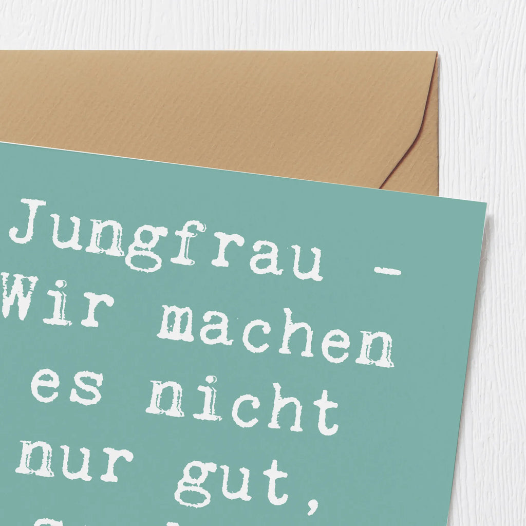 Deluxe Karte Spruch Jungfrau Perfektion Karte, Grußkarte, Klappkarte, Einladungskarte, Glückwunschkarte, Hochzeitskarte, Geburtstagskarte, Hochwertige Grußkarte, Hochwertige Klappkarte, Tierkreiszeichen, Sternzeichen, Horoskop, Astrologie, Aszendent