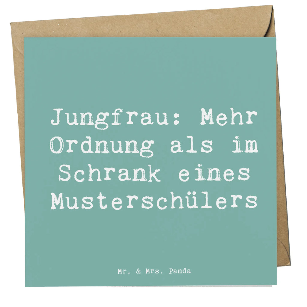 Deluxe Karte Spruch Jungfrau Ordnung Karte, Grußkarte, Klappkarte, Einladungskarte, Glückwunschkarte, Hochzeitskarte, Geburtstagskarte, Hochwertige Grußkarte, Hochwertige Klappkarte, Tierkreiszeichen, Sternzeichen, Horoskop, Astrologie, Aszendent