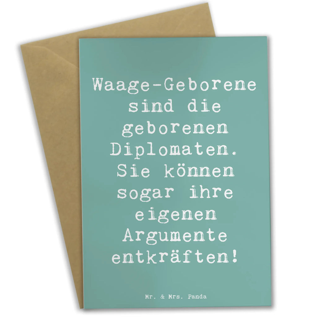 Grußkarte Waage Diplomatie Grußkarte, Klappkarte, Einladungskarte, Glückwunschkarte, Hochzeitskarte, Geburtstagskarte, Karte, Ansichtskarten, Tierkreiszeichen, Sternzeichen, Horoskop, Astrologie, Aszendent