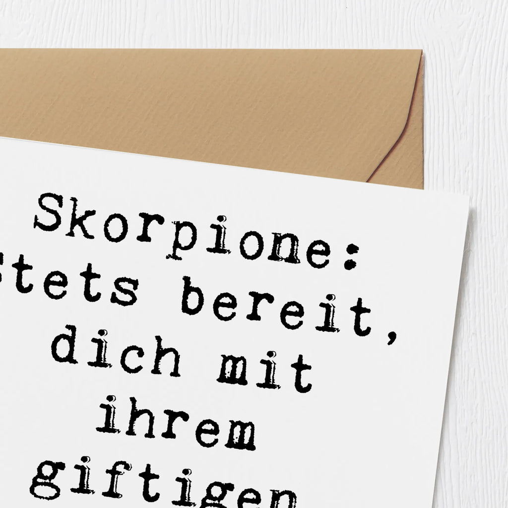 Deluxe Karte Spruch Skorpion Humor Karte, Grußkarte, Klappkarte, Einladungskarte, Glückwunschkarte, Hochzeitskarte, Geburtstagskarte, Hochwertige Grußkarte, Hochwertige Klappkarte, Tierkreiszeichen, Sternzeichen, Horoskop, Astrologie, Aszendent