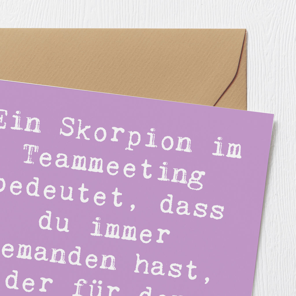 Deluxe Karte Spruch Skorpion Biss Karte, Grußkarte, Klappkarte, Einladungskarte, Glückwunschkarte, Hochzeitskarte, Geburtstagskarte, Hochwertige Grußkarte, Hochwertige Klappkarte, Tierkreiszeichen, Sternzeichen, Horoskop, Astrologie, Aszendent