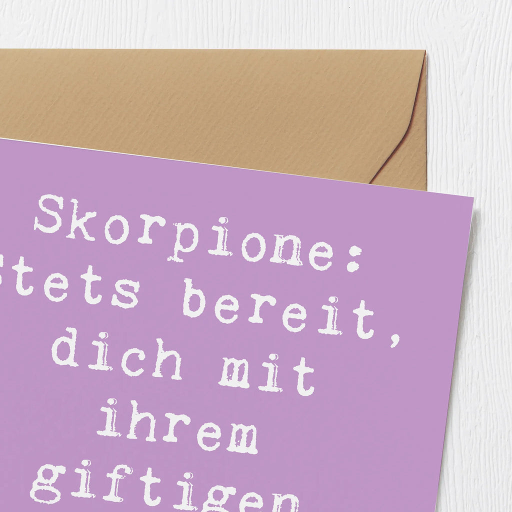 Deluxe Karte Spruch Skorpion Humor Karte, Grußkarte, Klappkarte, Einladungskarte, Glückwunschkarte, Hochzeitskarte, Geburtstagskarte, Hochwertige Grußkarte, Hochwertige Klappkarte, Tierkreiszeichen, Sternzeichen, Horoskop, Astrologie, Aszendent