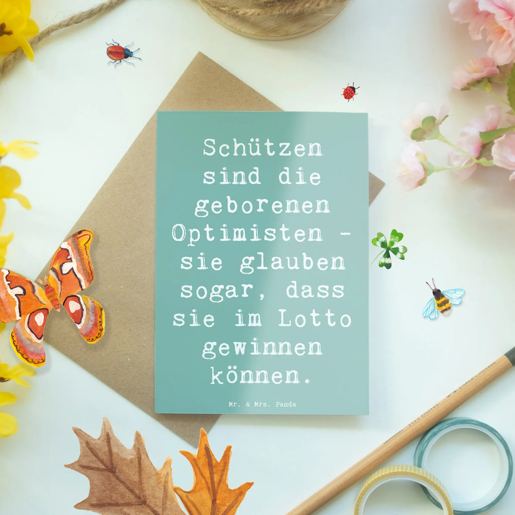 Grußkarte Spruch Schütze Optimist Grußkarte, Klappkarte, Einladungskarte, Glückwunschkarte, Hochzeitskarte, Geburtstagskarte, Karte, Ansichtskarten, Tierkreiszeichen, Sternzeichen, Horoskop, Astrologie, Aszendent