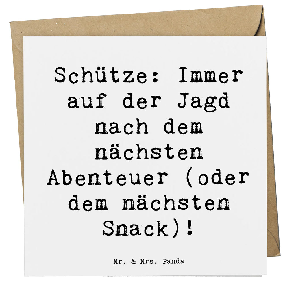 Deluxe Karte Spruch Abenteuer Schütze Karte, Grußkarte, Klappkarte, Einladungskarte, Glückwunschkarte, Hochzeitskarte, Geburtstagskarte, Hochwertige Grußkarte, Hochwertige Klappkarte, Tierkreiszeichen, Sternzeichen, Horoskop, Astrologie, Aszendent