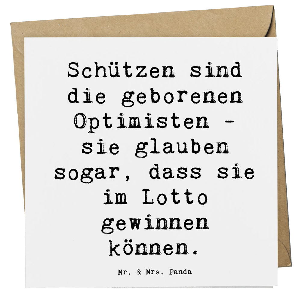 Deluxe Karte Spruch Schütze Optimist Karte, Grußkarte, Klappkarte, Einladungskarte, Glückwunschkarte, Hochzeitskarte, Geburtstagskarte, Hochwertige Grußkarte, Hochwertige Klappkarte, Tierkreiszeichen, Sternzeichen, Horoskop, Astrologie, Aszendent