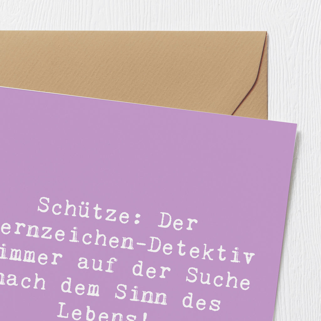 Deluxe Karte Spruch Schützenblick Karte, Grußkarte, Klappkarte, Einladungskarte, Glückwunschkarte, Hochzeitskarte, Geburtstagskarte, Hochwertige Grußkarte, Hochwertige Klappkarte, Tierkreiszeichen, Sternzeichen, Horoskop, Astrologie, Aszendent