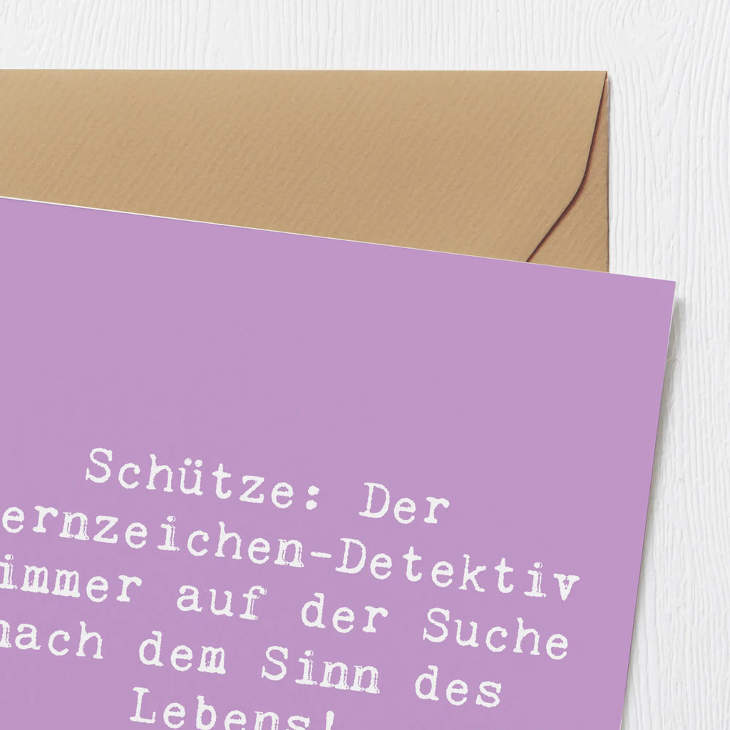 Deluxe Karte Spruch Schützenblick Karte, Grußkarte, Klappkarte, Einladungskarte, Glückwunschkarte, Hochzeitskarte, Geburtstagskarte, Hochwertige Grußkarte, Hochwertige Klappkarte, Tierkreiszeichen, Sternzeichen, Horoskop, Astrologie, Aszendent