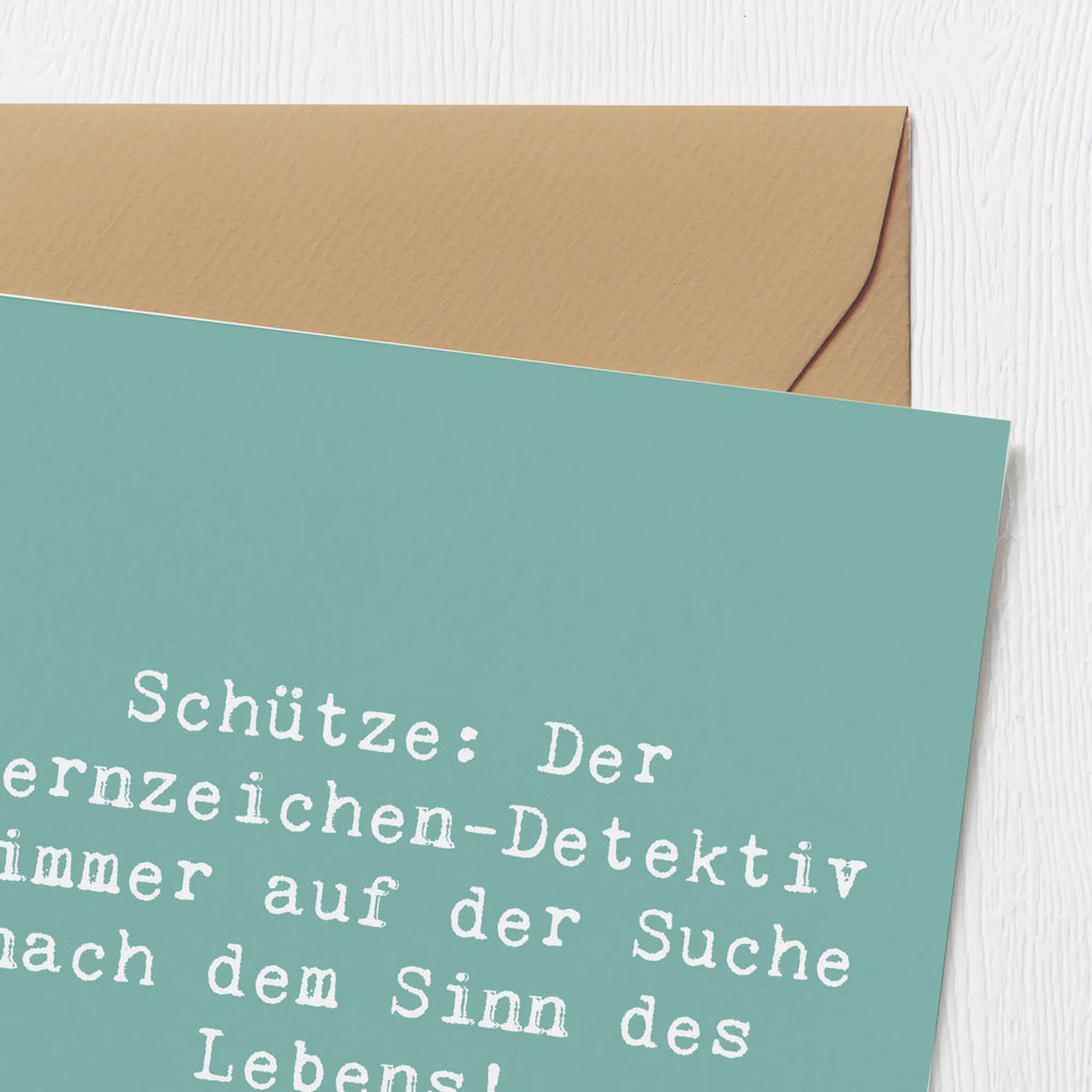 Deluxe Karte Spruch Schützenblick Karte, Grußkarte, Klappkarte, Einladungskarte, Glückwunschkarte, Hochzeitskarte, Geburtstagskarte, Hochwertige Grußkarte, Hochwertige Klappkarte, Tierkreiszeichen, Sternzeichen, Horoskop, Astrologie, Aszendent