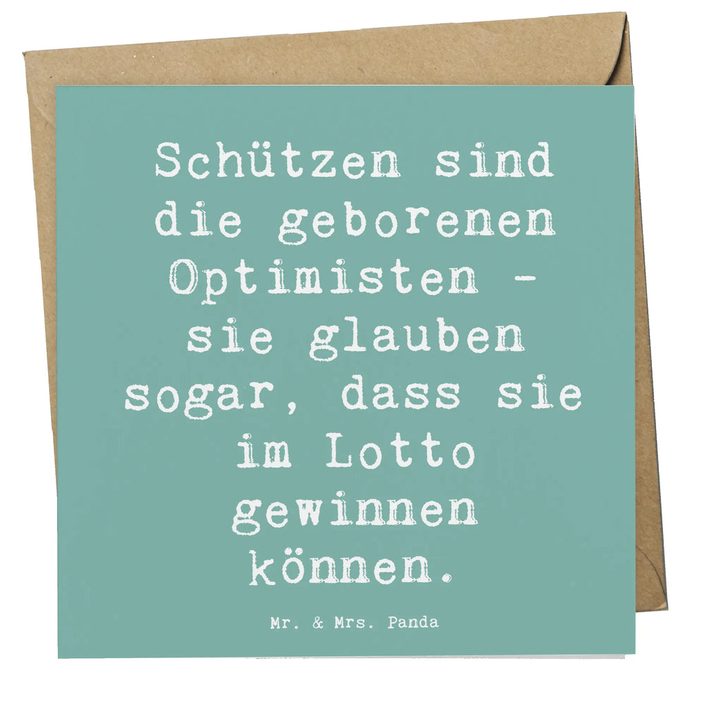 Deluxe Karte Spruch Schütze Optimist Karte, Grußkarte, Klappkarte, Einladungskarte, Glückwunschkarte, Hochzeitskarte, Geburtstagskarte, Hochwertige Grußkarte, Hochwertige Klappkarte, Tierkreiszeichen, Sternzeichen, Horoskop, Astrologie, Aszendent