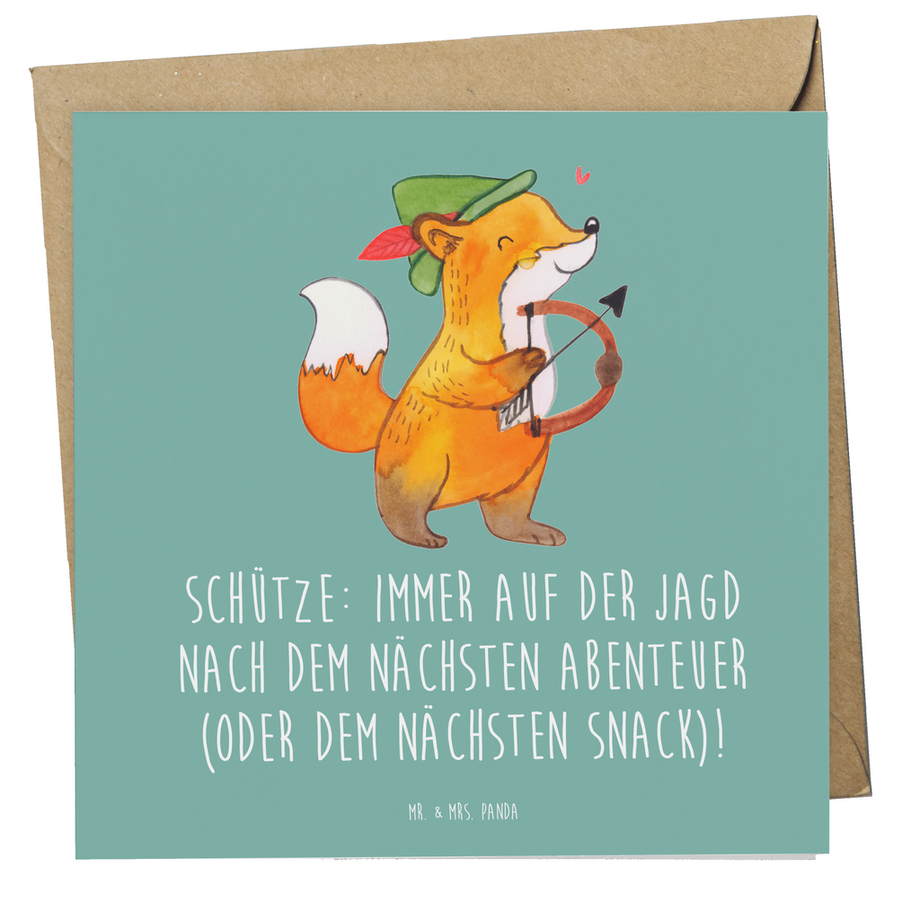 Deluxe Karte Spruch Abenteuer Schütze Karte, Grußkarte, Klappkarte, Einladungskarte, Glückwunschkarte, Hochzeitskarte, Geburtstagskarte, Hochwertige Grußkarte, Hochwertige Klappkarte, Tierkreiszeichen, Sternzeichen, Horoskop, Astrologie, Aszendent