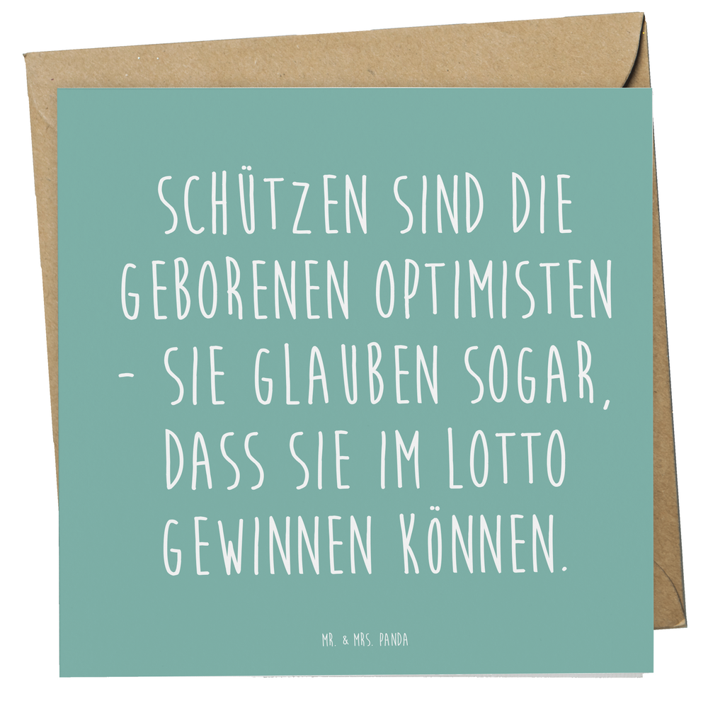 Deluxe Karte Spruch Schütze Optimist Karte, Grußkarte, Klappkarte, Einladungskarte, Glückwunschkarte, Hochzeitskarte, Geburtstagskarte, Hochwertige Grußkarte, Hochwertige Klappkarte, Tierkreiszeichen, Sternzeichen, Horoskop, Astrologie, Aszendent