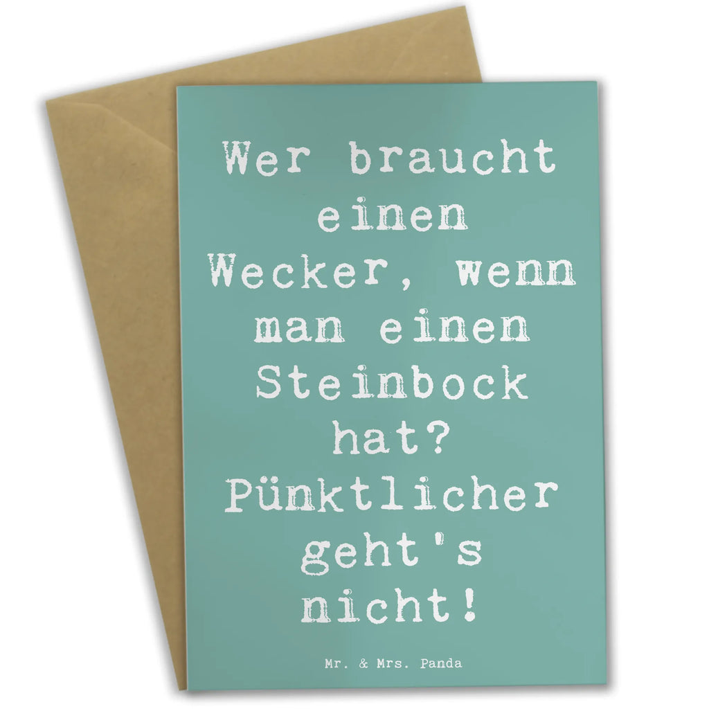 Grußkarte Spruch Steinbock Wecker Grußkarte, Klappkarte, Einladungskarte, Glückwunschkarte, Hochzeitskarte, Geburtstagskarte, Karte, Ansichtskarten, Tierkreiszeichen, Sternzeichen, Horoskop, Astrologie, Aszendent