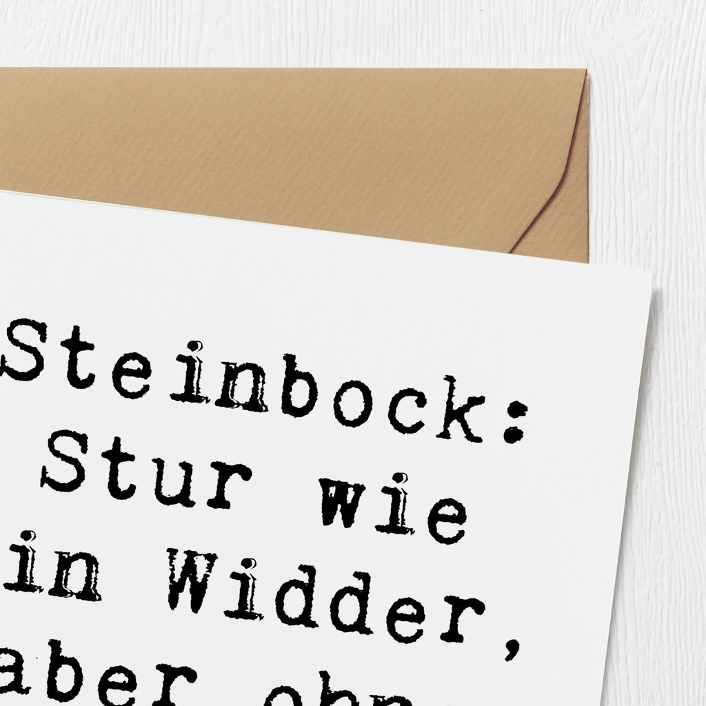 Deluxe Karte Spruch Steinbock Entschlossen Karte, Grußkarte, Klappkarte, Einladungskarte, Glückwunschkarte, Hochzeitskarte, Geburtstagskarte, Hochwertige Grußkarte, Hochwertige Klappkarte, Tierkreiszeichen, Sternzeichen, Horoskop, Astrologie, Aszendent