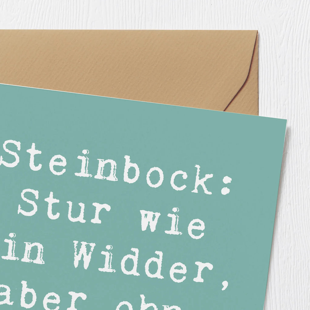 Deluxe Karte Spruch Steinbock Entschlossen Karte, Grußkarte, Klappkarte, Einladungskarte, Glückwunschkarte, Hochzeitskarte, Geburtstagskarte, Hochwertige Grußkarte, Hochwertige Klappkarte, Tierkreiszeichen, Sternzeichen, Horoskop, Astrologie, Aszendent