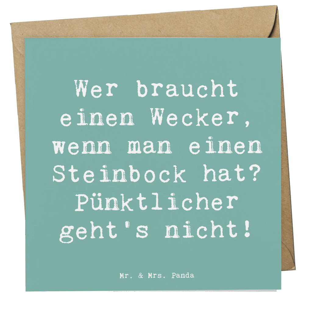 Deluxe Karte Spruch Steinbock Wecker Karte, Grußkarte, Klappkarte, Einladungskarte, Glückwunschkarte, Hochzeitskarte, Geburtstagskarte, Hochwertige Grußkarte, Hochwertige Klappkarte, Tierkreiszeichen, Sternzeichen, Horoskop, Astrologie, Aszendent