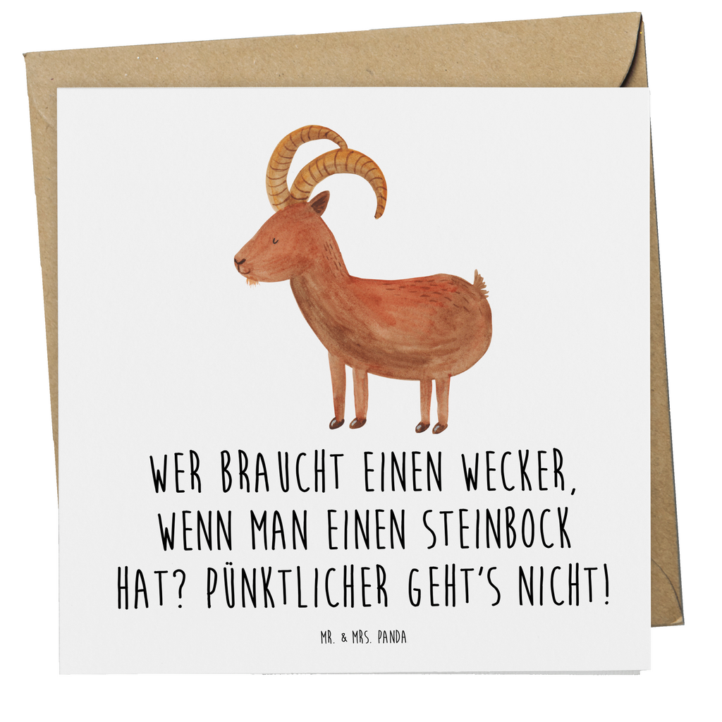 Deluxe Karte Spruch Steinbock Wecker Karte, Grußkarte, Klappkarte, Einladungskarte, Glückwunschkarte, Hochzeitskarte, Geburtstagskarte, Hochwertige Grußkarte, Hochwertige Klappkarte, Tierkreiszeichen, Sternzeichen, Horoskop, Astrologie, Aszendent