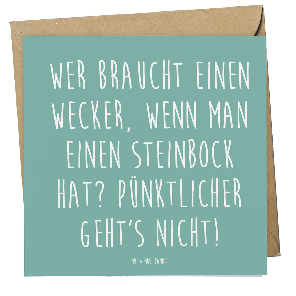 Deluxe Karte Spruch Steinbock Wecker Karte, Grußkarte, Klappkarte, Einladungskarte, Glückwunschkarte, Hochzeitskarte, Geburtstagskarte, Hochwertige Grußkarte, Hochwertige Klappkarte, Tierkreiszeichen, Sternzeichen, Horoskop, Astrologie, Aszendent