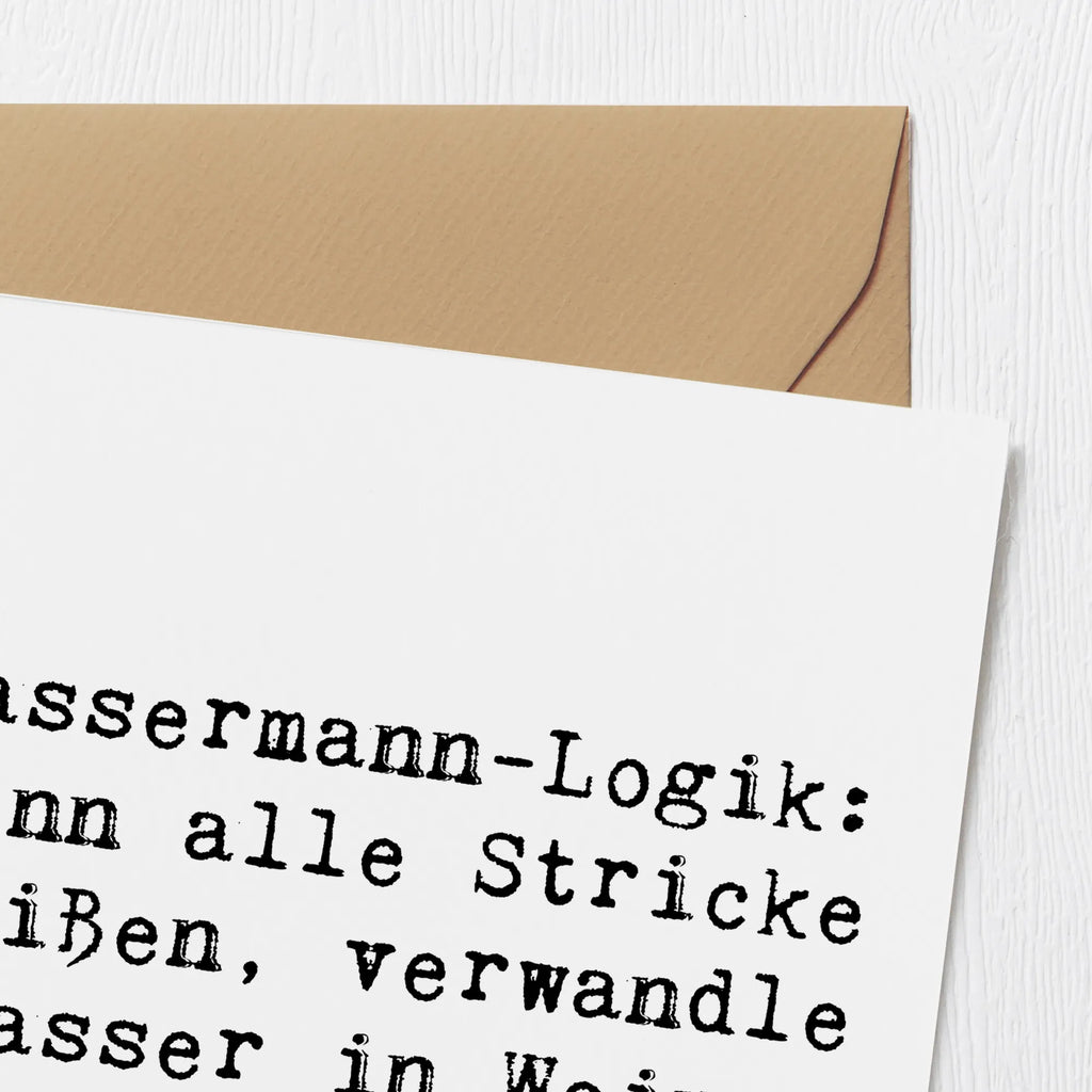 Deluxe Karte Spruch Wassermann Logik Karte, Grußkarte, Klappkarte, Einladungskarte, Glückwunschkarte, Hochzeitskarte, Geburtstagskarte, Hochwertige Grußkarte, Hochwertige Klappkarte, Tierkreiszeichen, Sternzeichen, Horoskop, Astrologie, Aszendent