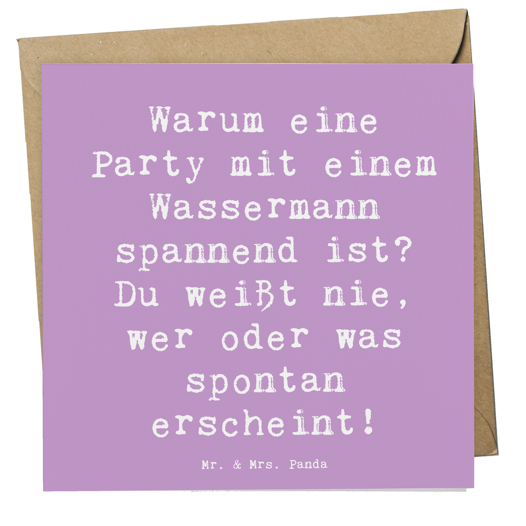 Deluxe Karte Spruch Wassermann Party Karte, Grußkarte, Klappkarte, Einladungskarte, Glückwunschkarte, Hochzeitskarte, Geburtstagskarte, Hochwertige Grußkarte, Hochwertige Klappkarte, Tierkreiszeichen, Sternzeichen, Horoskop, Astrologie, Aszendent